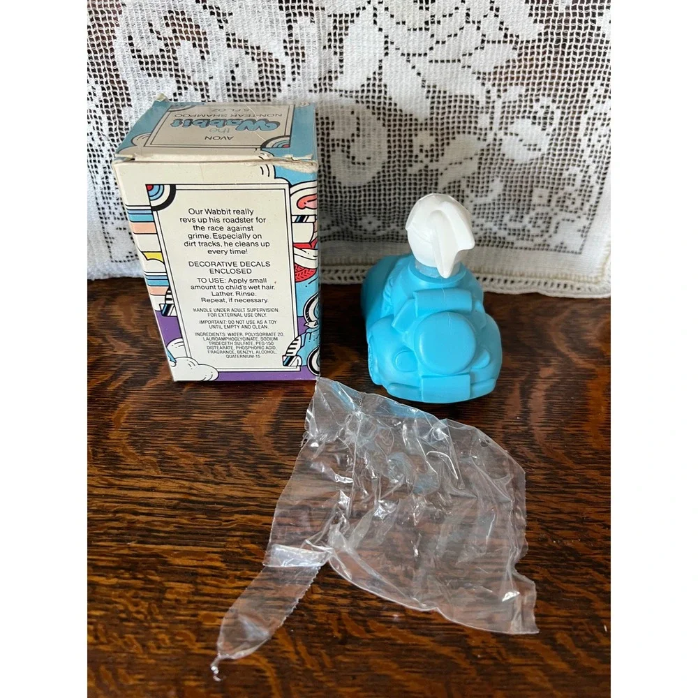 VTG NOS 1983 Avon The Wabbit Non-Tear Shampoo Blue Roadster Bottle with Decals